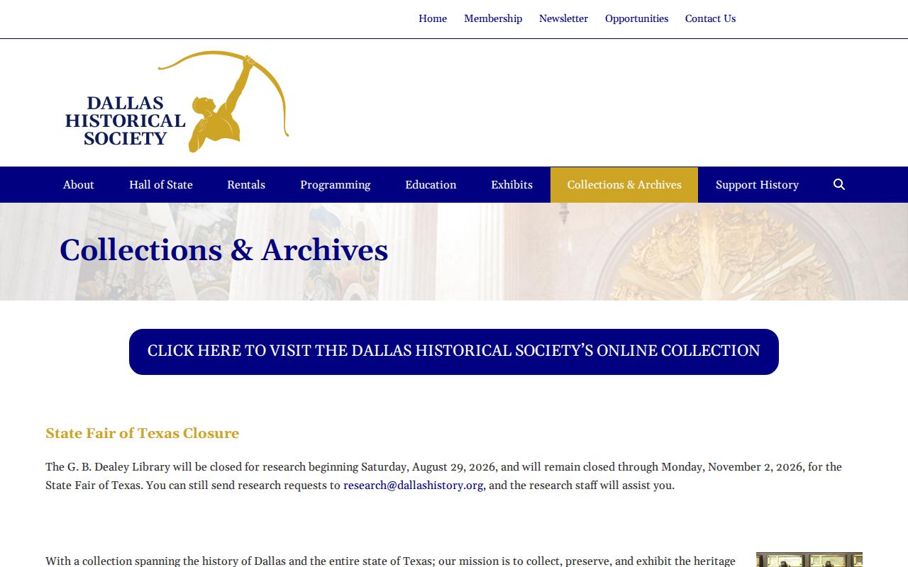 DeSoto city directory historical holdings at Dallas Historical Society
