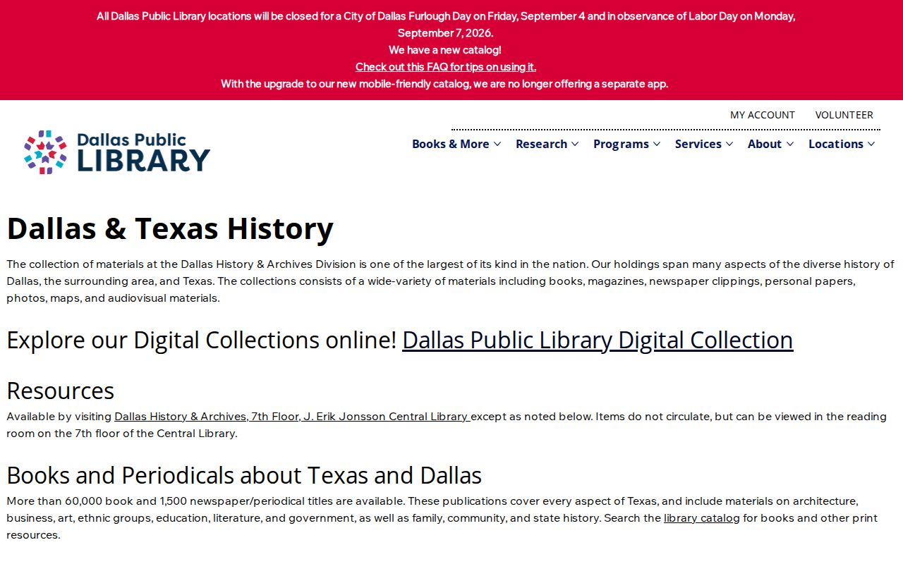 DeSoto previous residents Dallas Public Library city directories