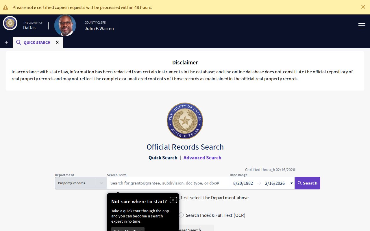 DeSoto residents directory Dallas County deed search controls